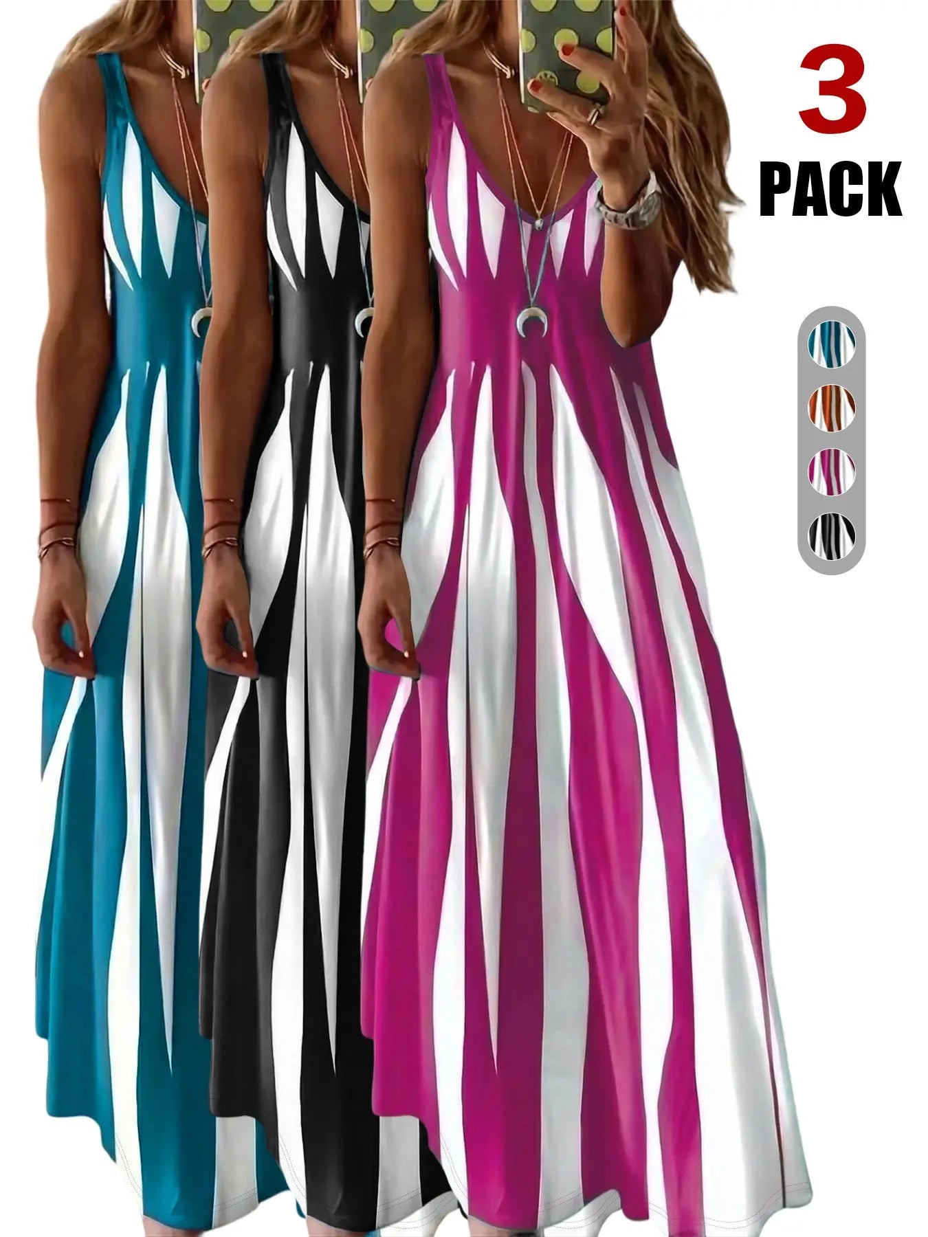 & Stripe Maxi Nightdress, Comfortable Sleepwear for Women, Stylish Long Dress for Bedroom, Soft Fabric Evening Gown