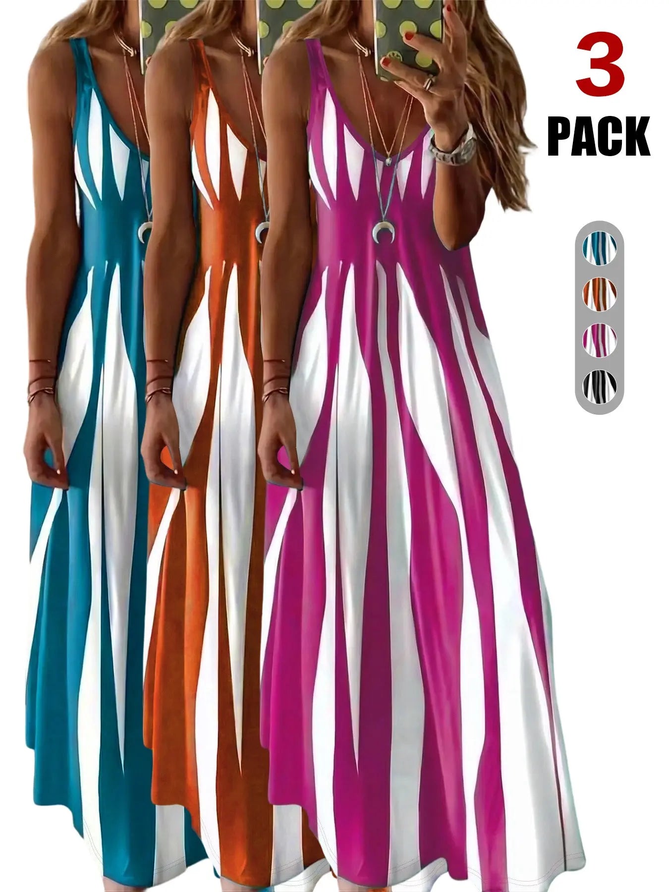 & Stripe Maxi Nightdress, Comfortable Sleepwear for Women, Stylish Long Dress for Bedroom, Soft Fabric Evening Gown