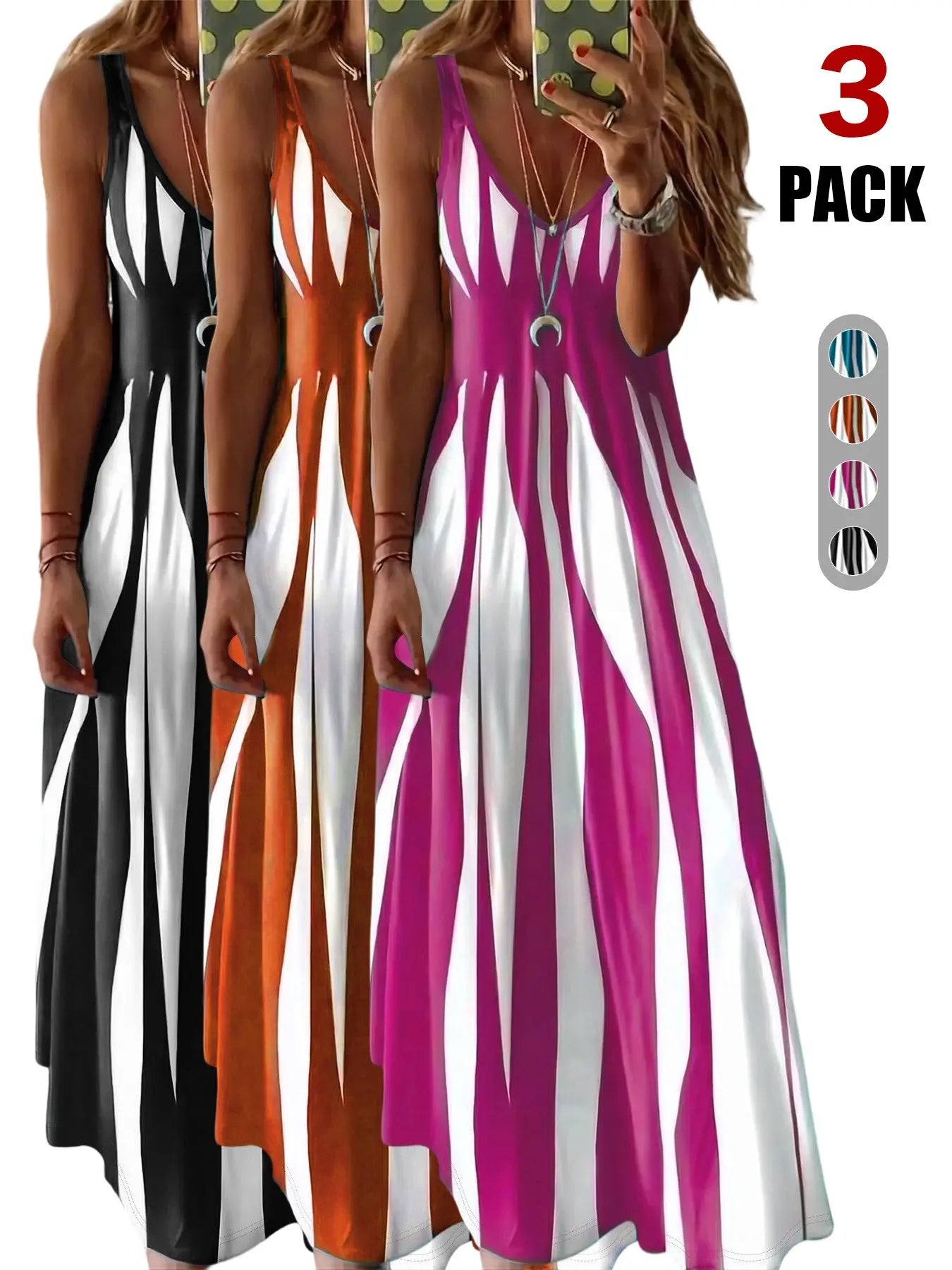& Stripe Maxi Nightdress, Comfortable Sleepwear for Women, Stylish Long Dress for Bedroom, Soft Fabric Evening Gown